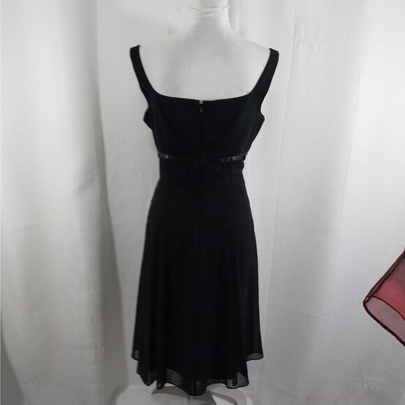 LONDON TIMES! SWEET BLACK PRINCESS CUT RIBBON & BOW DETAIL DRESS! SZ 12 - Picture 6 of 11
